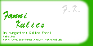 fanni kulics business card